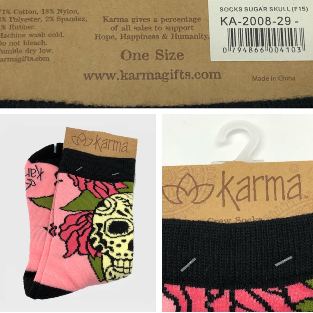 🆕 Sugar Skulls Crew Socks - Picture 3 of 4